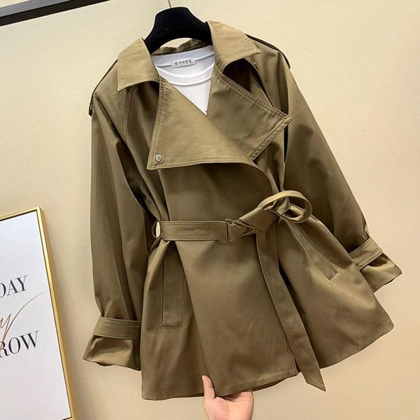 women's jackets windbreaker middle long 2021 spring autumn korean loose belt high waist elegant coat basic outerwear & coats, Black;brown
women's jackets windbreaker middle long 2021 spring autumn korean loose belt high waist elegant coat basic outerwear & coats, Black;brown