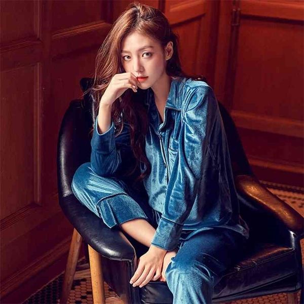 july's song winter pajamas set woman warm sleepwear deep gold velvet pajamas sleepwear long sleeves pants 2 peices nightwear 210325, Black;red
july's song winter pajamas set woman warm sleepwear deep gold velvet pajamas sleepwear long sleeves pants 2 peices nightwear 210325, Black;red