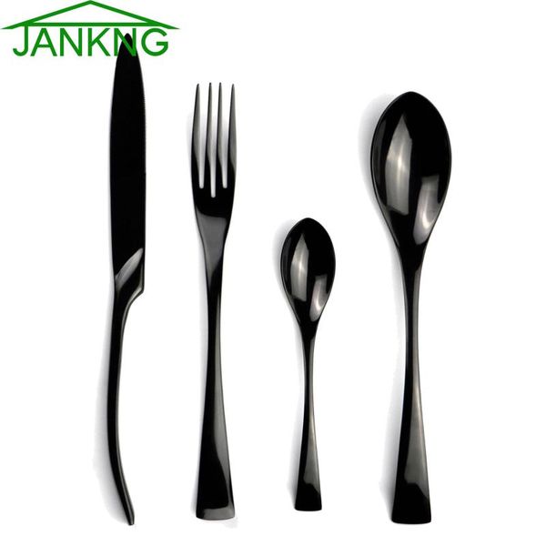 black tableware set flatware cutlery 18/10 stainless steel utensils kitchen dinnerware table knife fork spoon teaspoon sets
black tableware set flatware cutlery 18/10 stainless steel utensils kitchen dinnerware table knife fork spoon teaspoon sets