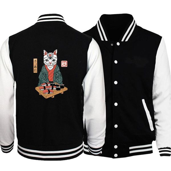 men's jackets japanese style cat eat sushi print men coat warm soft clothing winter coldproof baseball jacket plus size fashion male, Black;brown
men's jackets japanese style cat eat sushi print men coat warm soft clothing winter coldproof baseball jacket plus size fashion male, Black;brown