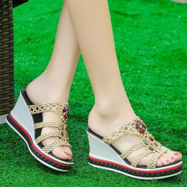 slippers shoes house platform fretwork heels string bead slipers women on a wedge heeled mules slides fashion 2021 high luxury, Black
slippers shoes house platform fretwork heels string bead slipers women on a wedge heeled mules slides fashion 2021 high luxury, Black