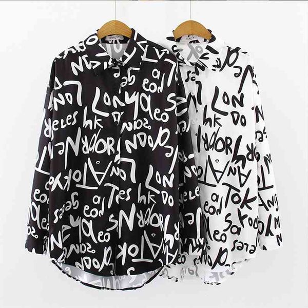 spring autumn long sleeve women blouses graffiti letter printing blouse fashion casual loose shirts blusas mujer 210730, White
spring autumn long sleeve women blouses graffiti letter printing blouse fashion casual loose shirts blusas mujer 210730, White