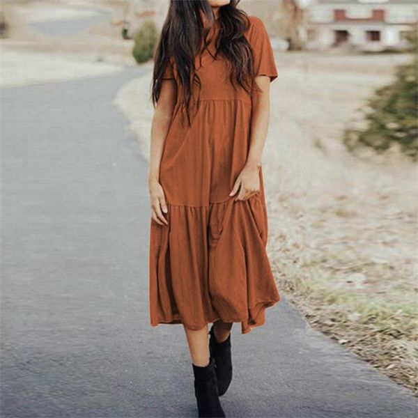 women elegant ruffles dress summer sundress casual short sleeve solid party vestido zanzea vintage kaftan dresses femme robe, Black;gray
women elegant ruffles dress summer sundress casual short sleeve solid party vestido zanzea vintage kaftan dresses femme robe, Black;gray