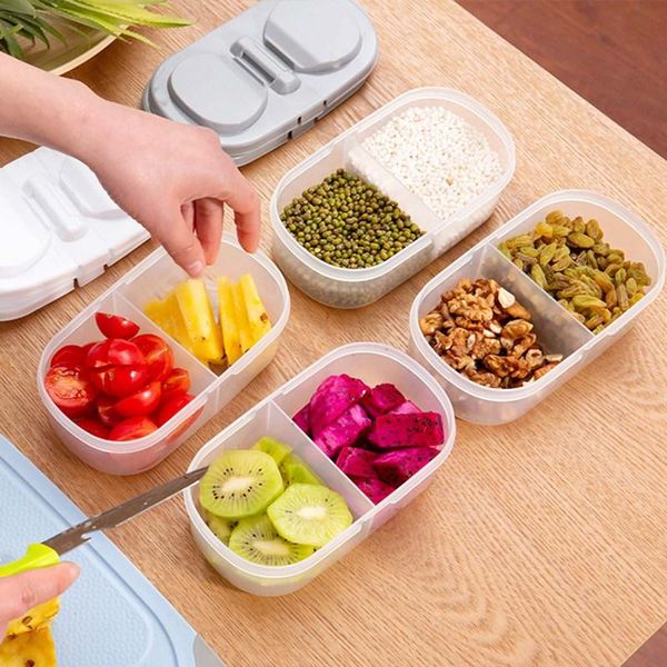 storage bottles & jars double-grid sealed multifunctional kitchen food and grocery grains refrigerator plastic box
storage bottles & jars double-grid sealed multifunctional kitchen food and grocery grains refrigerator plastic box