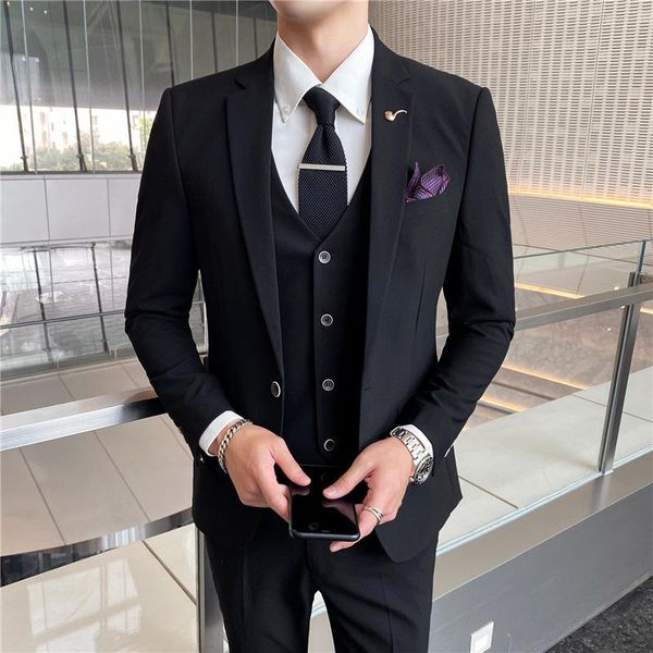 men's suits & blazers suit slim fit three piece set spring and autumn bridegroom wedding man business, White;black
men's suits & blazers suit slim fit three piece set spring and autumn bridegroom wedding man business, White;black
