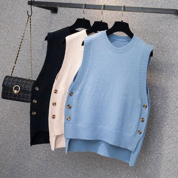 plus size t-shirt ehqaxin 2021 autumn winter womens knitted vest sleeveless buttons loose pullover asymmetric sweater ladies xl-4xl, Black
plus size t-shirt ehqaxin 2021 autumn winter womens knitted vest sleeveless buttons loose pullover asymmetric sweater ladies xl-4xl, Black