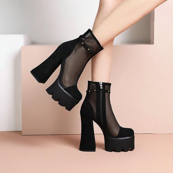 boots 2021 summer shoes woman high heels mesh women platform buckle round toes thick heel black gray
boots 2021 summer shoes woman high heels mesh women platform buckle round toes thick heel black gray
