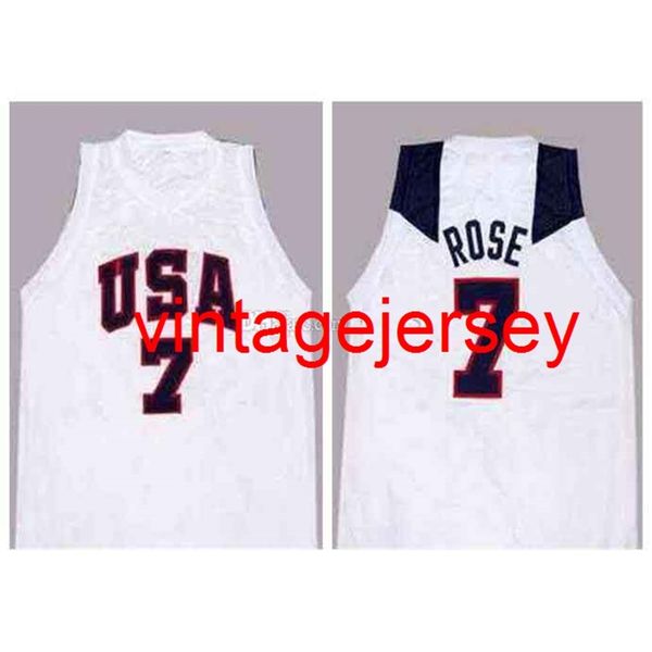 team dream usa derrick rose #7 white retro basketball jersey mens stitched custom any number name jerseys, Black
team dream usa derrick rose #7 white retro basketball jersey mens stitched custom any number name jerseys, Black