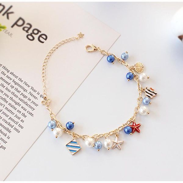 charm bracelets blue ocean bracelet for girls colorful starfish shell pearl fish star gifts wholesale fashion jewelry 2021 sale, Golden;silver
charm bracelets blue ocean bracelet for girls colorful starfish shell pearl fish star gifts wholesale fashion jewelry 2021 sale, Golden;silver