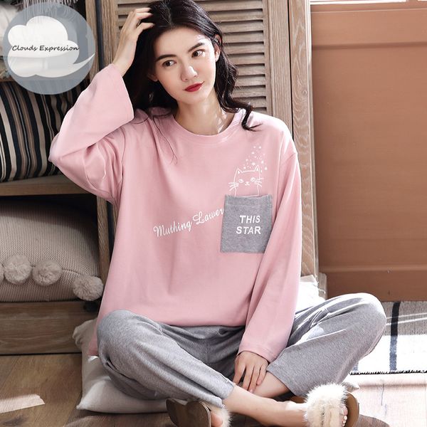 spring autumn womens sleep lounge pajama long sleeved woman pajama set cartoon pyjamas cotton sleepwear l xl xxl xxxl fashion, Black;red
spring autumn womens sleep lounge pajama long sleeved woman pajama set cartoon pyjamas cotton sleepwear l xl xxl xxxl fashion, Black;red