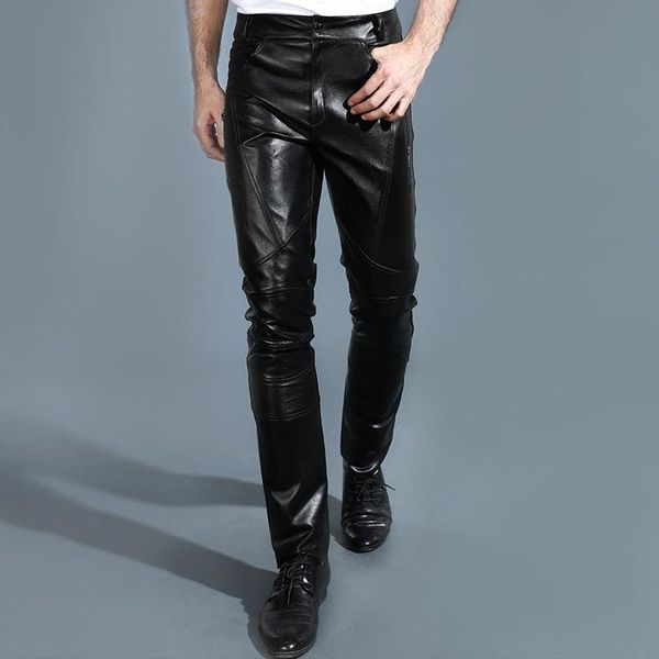 men's pants men genuine leather autumn winter fashionable slim trousers the first layer cowhide fleece youthful, Black
men's pants men genuine leather autumn winter fashionable slim trousers the first layer cowhide fleece youthful, Black