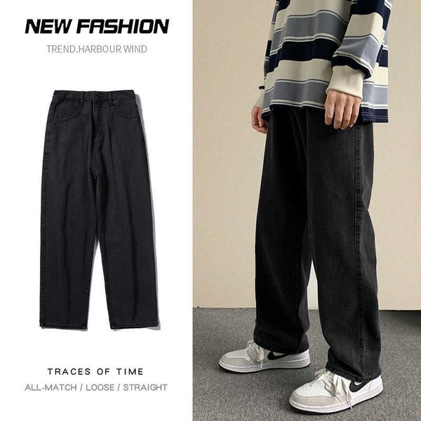 men's brand loose jeans, loose, straight and wide street pants, korean fashion, black, light blue, new series in autumn 2021
men's brand loose jeans, loose, straight and wide street pants, korean fashion, black, light blue, new series in autumn 2021