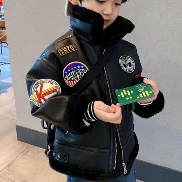 jackets leather boy coats winter fleece thickenss kids children outerwear autumn 2021bbt008, Blue;gray
jackets leather boy coats winter fleece thickenss kids children outerwear autumn 2021bbt008, Blue;gray