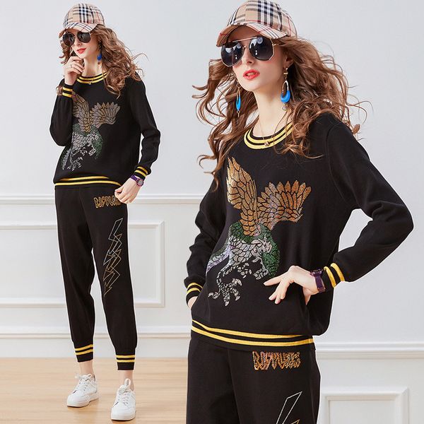 tracksuits fashion sport suit 2021 autumn and winter heavy industry drilling sweater + slim pants two piece set of brand 11, Gray
tracksuits fashion sport suit 2021 autumn and winter heavy industry drilling sweater + slim pants two piece set of brand 11, Gray