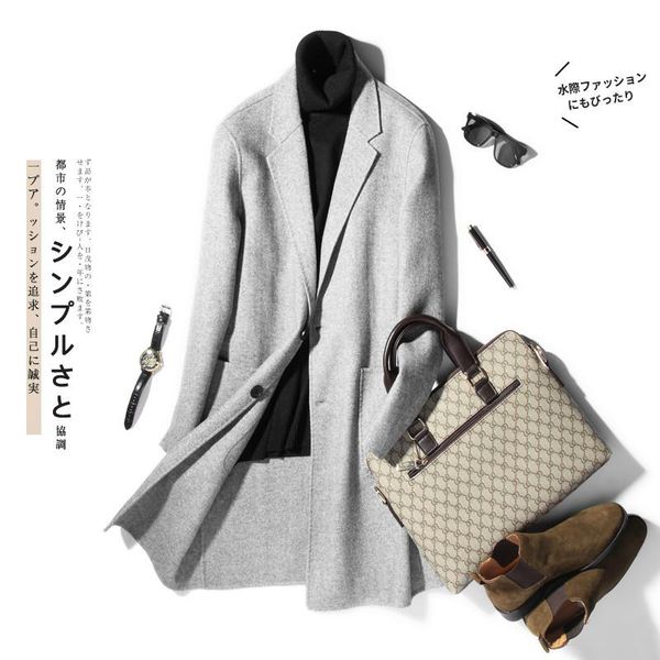 men's wool & blends double-sided coat handmade spring woolen casual suit jacket mens overcoat casaco masculino lm18-1005 kj1467, Black
men's wool & blends double-sided coat handmade spring woolen casual suit jacket mens overcoat casaco masculino lm18-1005 kj1467, Black