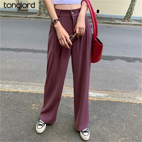 women loose straight pants spring summer solid casual high waist elegant suit pants female long trousers mujer pantalon new 210319, Black;white
women loose straight pants spring summer solid casual high waist elegant suit pants female long trousers mujer pantalon new 210319, Black;white