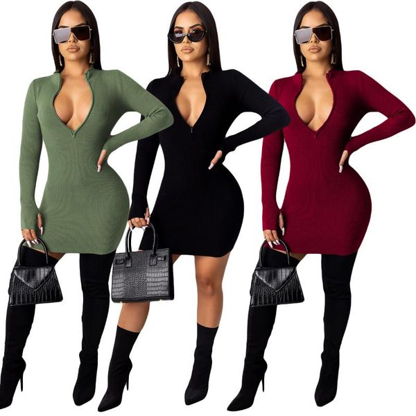 casual dresses aetvnee zipper long sleeve mini dress for women 2021 autumn solid v neck elastic bodycon party streetwear clothing, Black;gray
casual dresses aetvnee zipper long sleeve mini dress for women 2021 autumn solid v neck elastic bodycon party streetwear clothing, Black;gray
