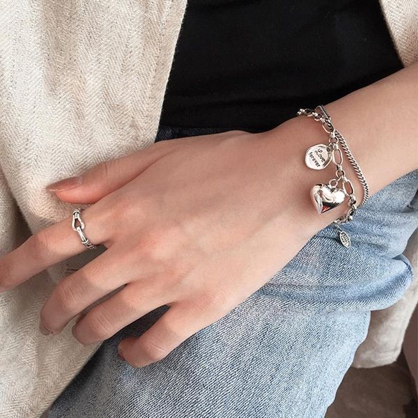 link, chain women love letter heart double layer bracelet creative fashion bead clavicle elegant party jewelry, Black
link, chain women love letter heart double layer bracelet creative fashion bead clavicle elegant party jewelry, Black