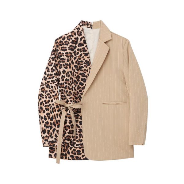 spring striped stitching suit women tied wide loose color matching asymmetrical jacket women's suits & blazers, White;black
spring striped stitching suit women tied wide loose color matching asymmetrical jacket women's suits & blazers, White;black