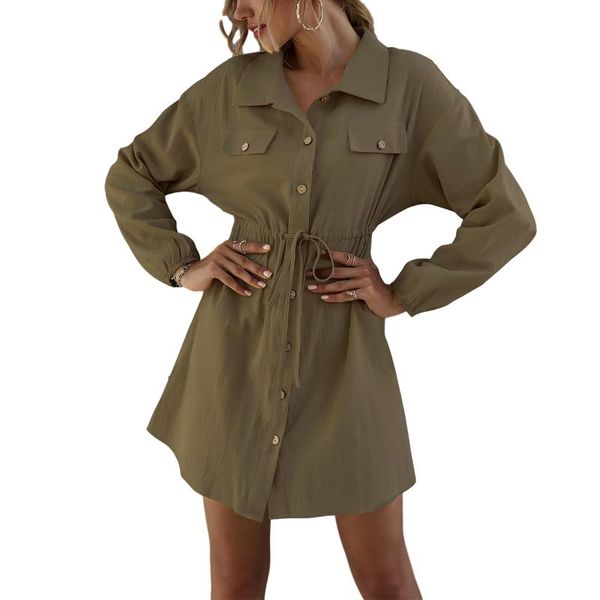 casual dresses women's buttons shirt dress lapel neck long sleeve lace up solid ol pockets female fall elegant vestido, Black;gray
casual dresses women's buttons shirt dress lapel neck long sleeve lace up solid ol pockets female fall elegant vestido, Black;gray