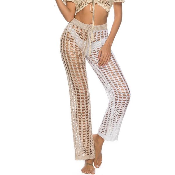 women's pants & capris summer beach crochet knitted hollow out see through high waist pant fishnet wide leg trousers, Black;white
women's pants & capris summer beach crochet knitted hollow out see through high waist pant fishnet wide leg trousers, Black;white