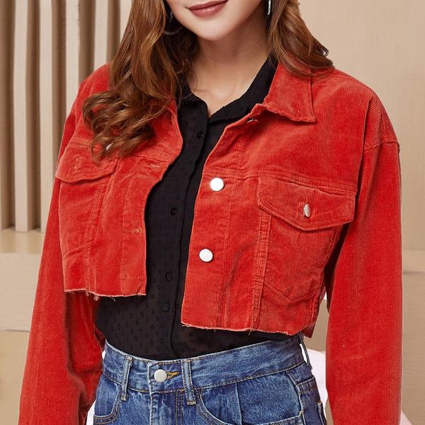 women's jackets red corduroy jacket for women in autumn and winter of 2021, Black;brown
women's jackets red corduroy jacket for women in autumn and winter of 2021, Black;brown