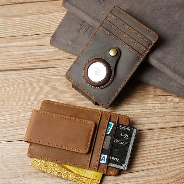 card holders rfid genuine cow leather for airtag wallet protective case shockproof anti scratch protection cover compatible with airtags, Brown;gray
card holders rfid genuine cow leather for airtag wallet protective case shockproof anti scratch protection cover compatible with airtags, Brown;gray