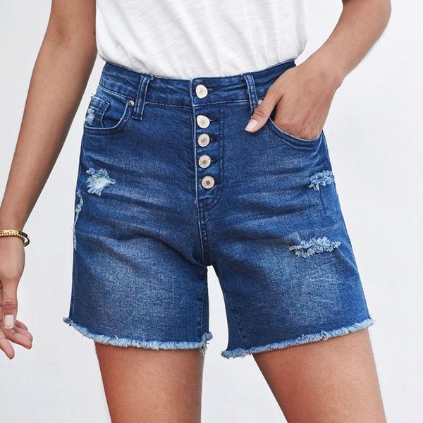women's shorts 2021 summer style washed edging slim jeans breasted mid-waist women, White;black
women's shorts 2021 summer style washed edging slim jeans breasted mid-waist women, White;black