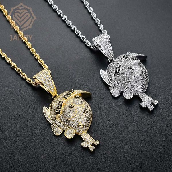 charms janry cartoon character pendant necklace hip hop zircon gold with 60cm stainless steel rope chain for men women, Bronze;silver
charms janry cartoon character pendant necklace hip hop zircon gold with 60cm stainless steel rope chain for men women, Bronze;silver