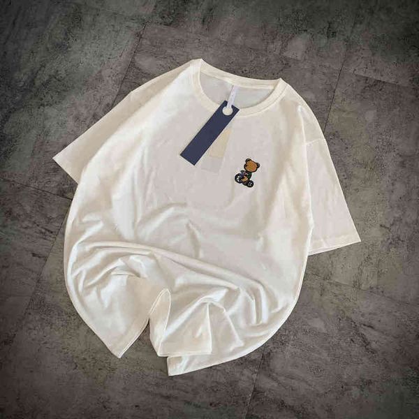 2022 factory wholesale new summer fashion simple embroidered bicycle t-shirt for men and women, White
2022 factory wholesale new summer fashion simple embroidered bicycle t-shirt for men and women, White