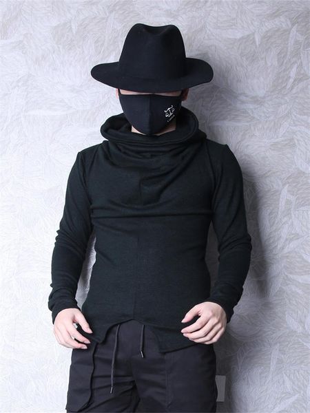 men's sweaters long sleeve sweater autumn winter dark korean slim personality scarf collar fashion knitted undershirt, White;black
men's sweaters long sleeve sweater autumn winter dark korean slim personality scarf collar fashion knitted undershirt, White;black