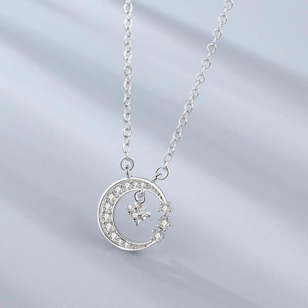 chokers exquisite elegant star moon micro-inlay 925 sterling silver sweet clavicle chain temperament personality female necklace sne304, Golden;silver
chokers exquisite elegant star moon micro-inlay 925 sterling silver sweet clavicle chain temperament personality female necklace sne304, Golden;silver