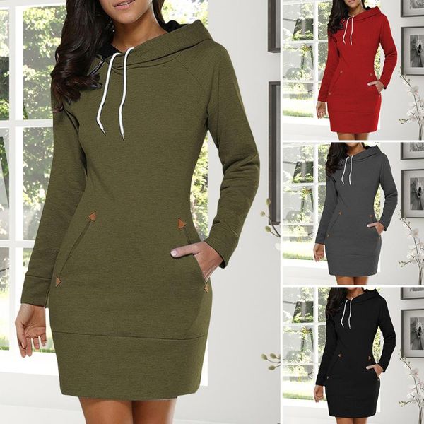 women's hoodies & sweatshirts autumn women hoodie dress solid color sweatshirt long sleeve pocket drawstring pullovers female warm casu, Black
women's hoodies & sweatshirts autumn women hoodie dress solid color sweatshirt long sleeve pocket drawstring pullovers female warm casu, Black