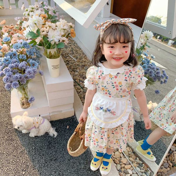 girls summer floral lace puff sleeve princess dresses korean style baby girl cotton apron embroidery dress 210615, Red;yellow
girls summer floral lace puff sleeve princess dresses korean style baby girl cotton apron embroidery dress 210615, Red;yellow