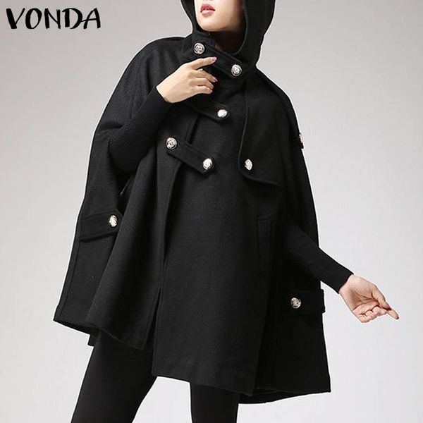 sweaters women autumn winter jackets hooded coats casual button up cloak capes overcoats 2021 vonda female outerwear plus size, White;black
sweaters women autumn winter jackets hooded coats casual button up cloak capes overcoats 2021 vonda female outerwear plus size, White;black