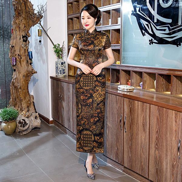 chinese traditional classic mandarin collar cheongsam slim long qipao novelty print flower vestidos plus size dress 3xl ethnic clothing, Red
chinese traditional classic mandarin collar cheongsam slim long qipao novelty print flower vestidos plus size dress 3xl ethnic clothing, Red