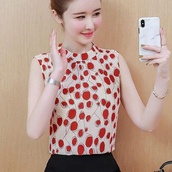 women spring summer style chiffon blouses shirts lady casual stand collar sleeveless dot leopard printed blusas zz0470 women's &, White
women spring summer style chiffon blouses shirts lady casual stand collar sleeveless dot leopard printed blusas zz0470 women's &, White