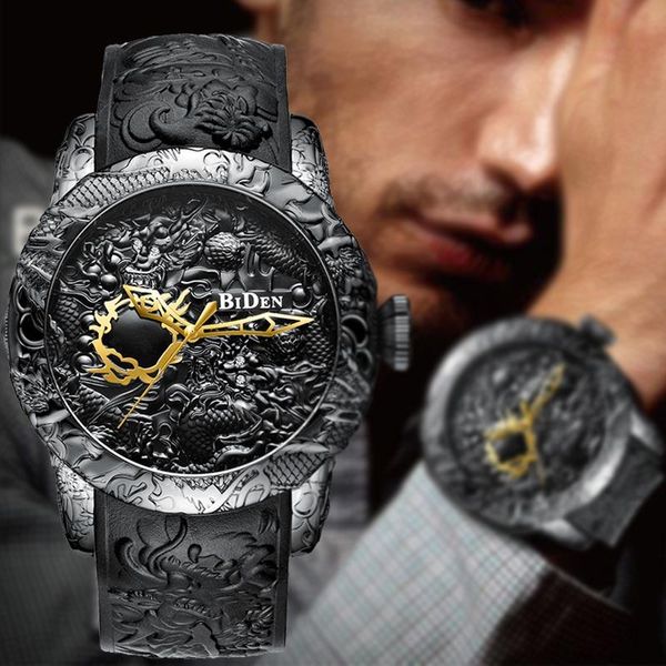 wristwatches biden black men watches fashion 3d sculpture dragon quartz watch waterproof sport male clock relogio masculino, Slivery;brown
wristwatches biden black men watches fashion 3d sculpture dragon quartz watch waterproof sport male clock relogio masculino, Slivery;brown
