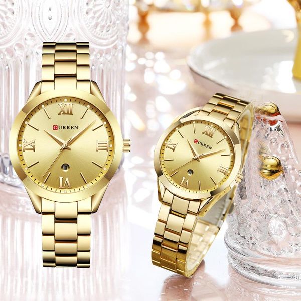 wristwatches curren fashion brand women's watches stainless steel gold clock selling ladies quartz elegant wristwatch, Slivery;brown
wristwatches curren fashion brand women's watches stainless steel gold clock selling ladies quartz elegant wristwatch, Slivery;brown