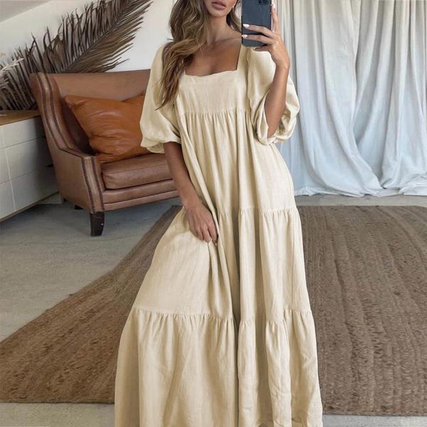 casual dresses solid midi shirt dress puff sleeve ruffle vintage holiday sundress boho elegant big swing women robe femme 40#, Black;gray
casual dresses solid midi shirt dress puff sleeve ruffle vintage holiday sundress boho elegant big swing women robe femme 40#, Black;gray