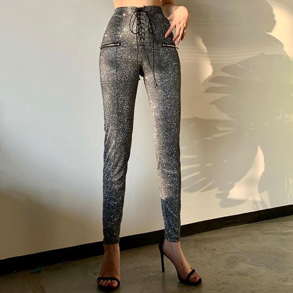 women's pants & capris high waist women shining trousers elastic skinny lace-up zipper pencil slim, Black;white
women's pants & capris high waist women shining trousers elastic skinny lace-up zipper pencil slim, Black;white