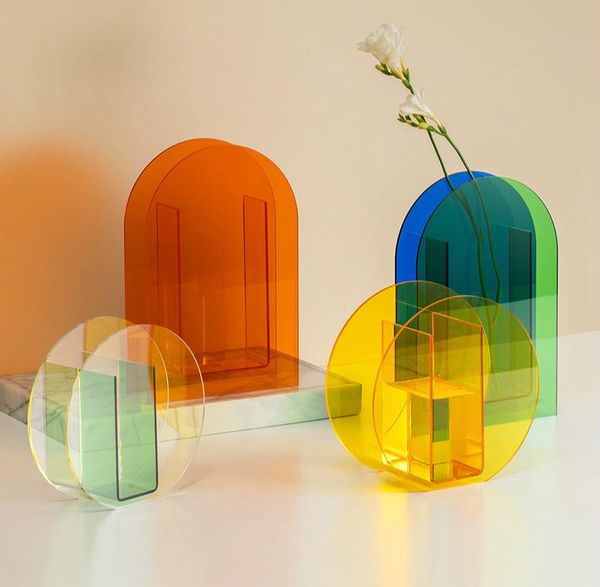 vases rainbow color acrylic floral container decorative shop design wedding party home office decoration
vases rainbow color acrylic floral container decorative shop design wedding party home office decoration