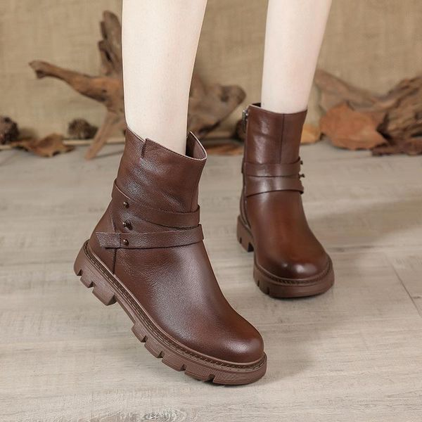 boots 2021 winter leather british middle vintage women's antiskid thick soled, Black
boots 2021 winter leather british middle vintage women's antiskid thick soled, Black