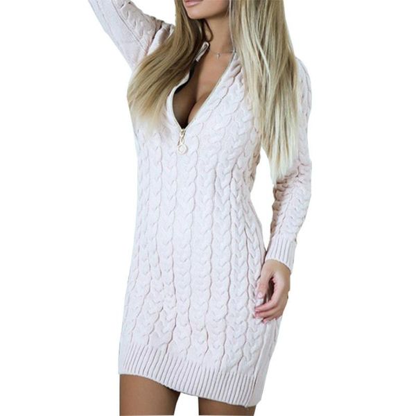 casual dresses autumn winter sweater dress v neck zipper warm bodycon mini fashion zip-up women, Black;gray
casual dresses autumn winter sweater dress v neck zipper warm bodycon mini fashion zip-up women, Black;gray