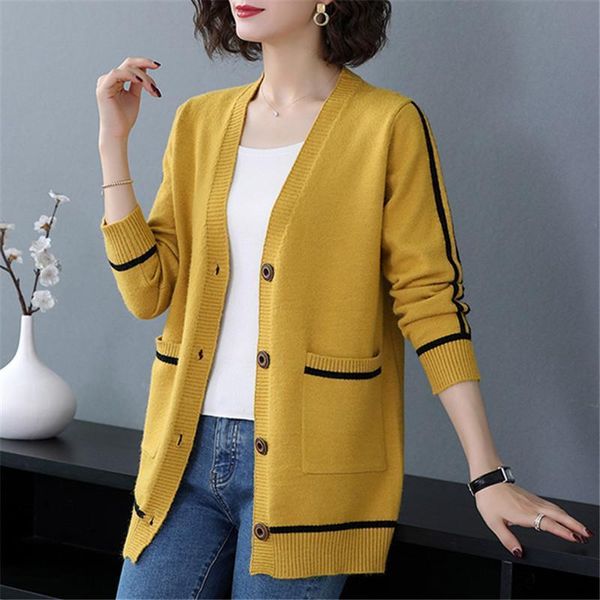 women's knits & tees fashion women cardigan casual v neck sweater knitted korean 2021 spring autumn windbreaker pocket jacket female ou, White
women's knits & tees fashion women cardigan casual v neck sweater knitted korean 2021 spring autumn windbreaker pocket jacket female ou, White