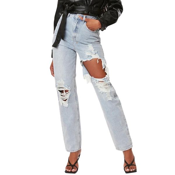 longbida ripped jeans mom straight vintage high waist distressed streetwear for women, Blue
longbida ripped jeans mom straight vintage high waist distressed streetwear for women, Blue