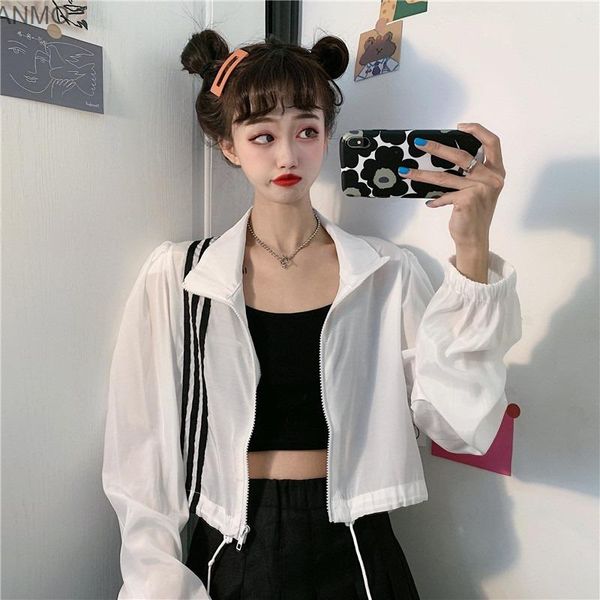 women's jackets coat thin summer 2021 loose and contrast color zipper bubble sleeve short sunscreen top, Black;brown
women's jackets coat thin summer 2021 loose and contrast color zipper bubble sleeve short sunscreen top, Black;brown