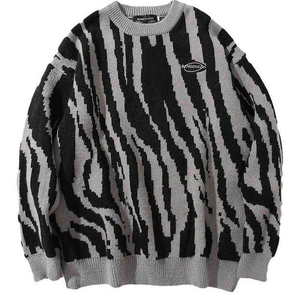 men's sweaters japanese vintage harajuku zebra-striped winter sweater around the neck pullovers knitted crocheted hip hop couples loose, White;black
men's sweaters japanese vintage harajuku zebra-striped winter sweater around the neck pullovers knitted crocheted hip hop couples loose, White;black