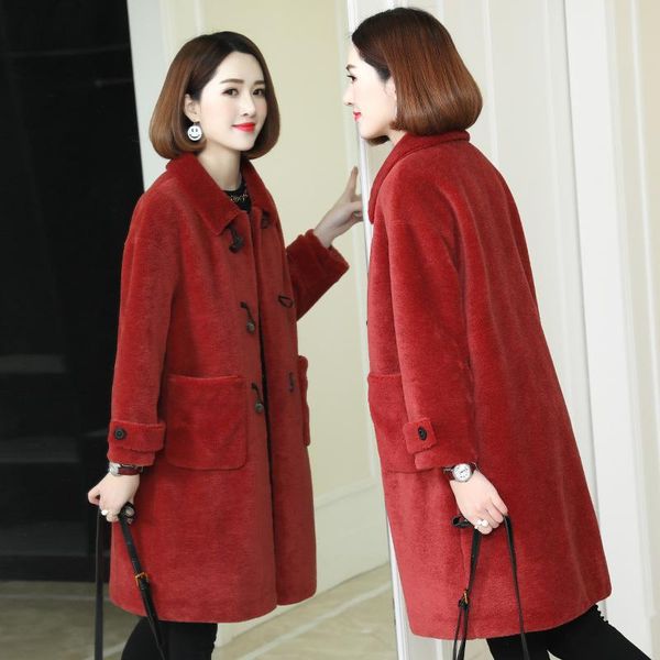 women's fur & faux fashion sheep shearling overcoat female 2021 long real coat women winter warm jacket wool cashmere outerwear 1212, Black
women's fur & faux fashion sheep shearling overcoat female 2021 long real coat women winter warm jacket wool cashmere outerwear 1212, Black