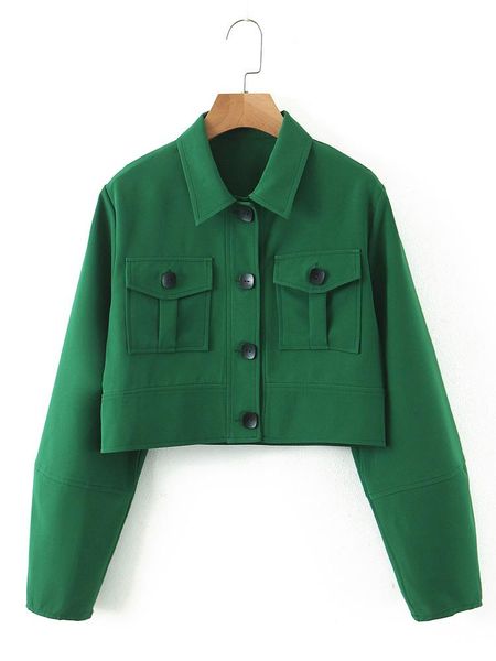 women's jackets biaoruina safari style green single breasted short jacket turn-down collar fashion all-match summer crop coat, Black;brown
women's jackets biaoruina safari style green single breasted short jacket turn-down collar fashion all-match summer crop coat, Black;brown